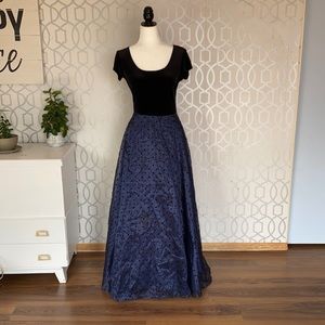 Navy blue & black polka dot dress